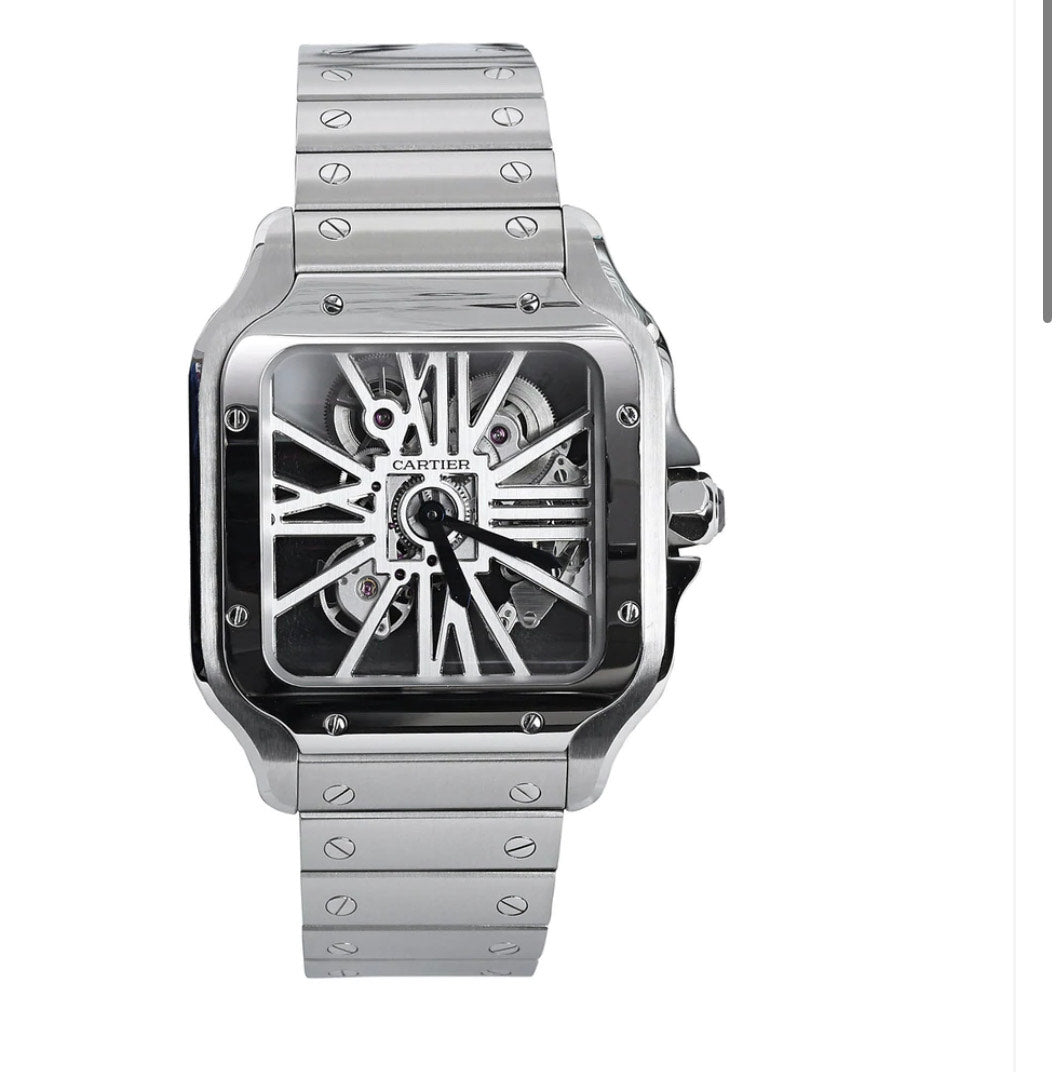 Cartier santos skeleton discount replica